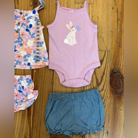 NWT! Carter’s Bunny Floral 4 Piece Set - Picture 3 of 3